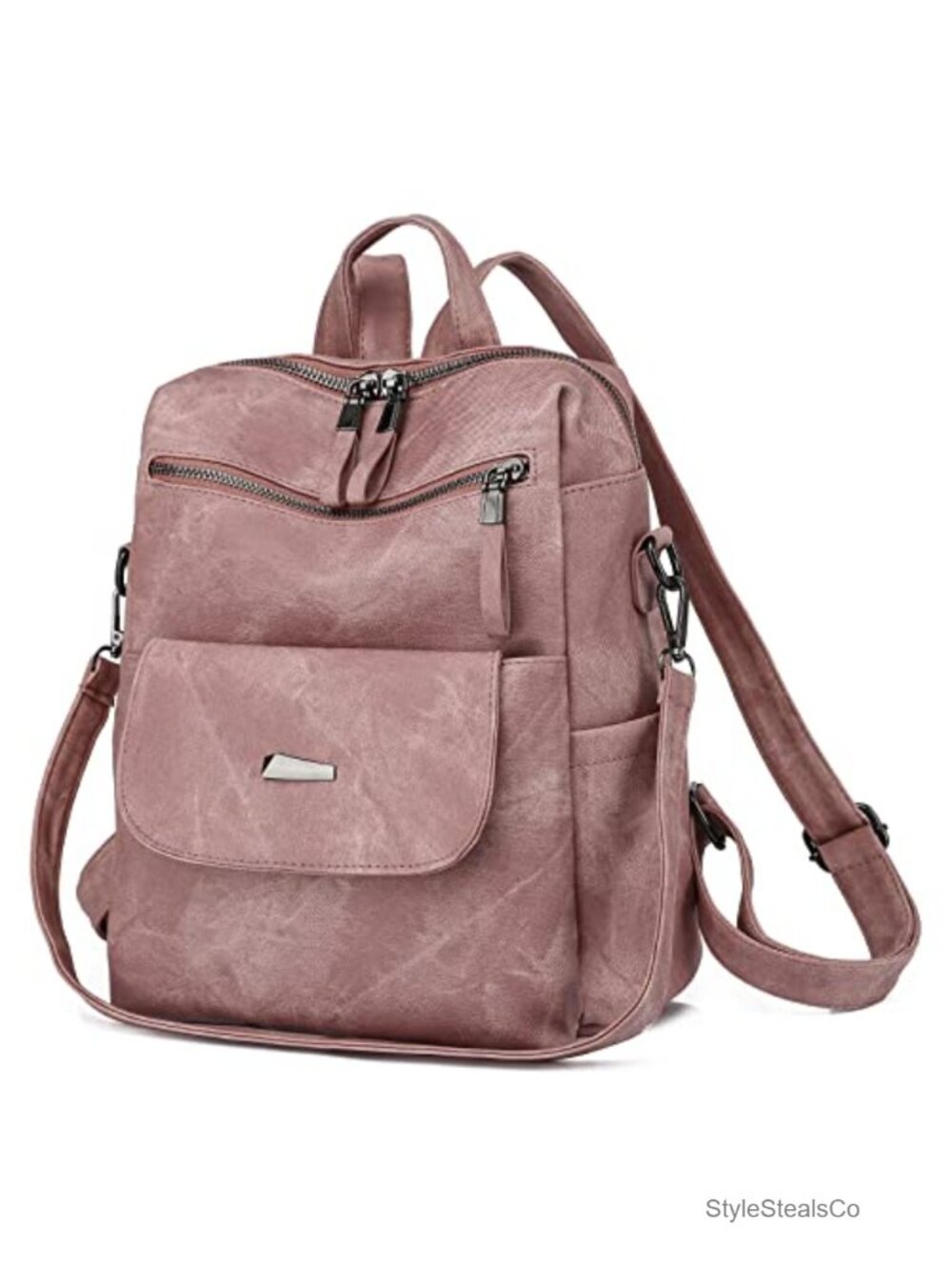 Small Leather Waterproof Anti-Theft Backpack Purse Convertible Shoulder Bag
